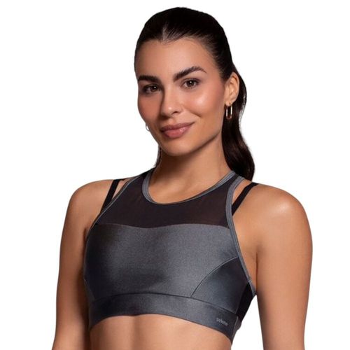 Top Selene Com Recortes Tule e Bojo Feminino