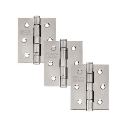 Dobradiça Para Porta Silvana 3 Com Rolamento 882 Embutir Inox 304 Escovado Com 3 Peças