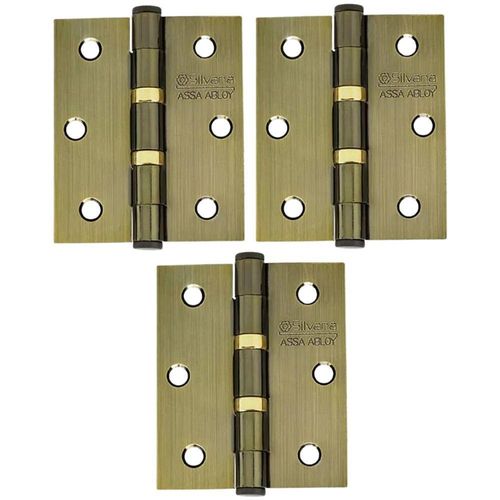 Dobradiça Para Porta Silvana 3 Com Rolamento 891 Embutir 25kg Colonial Com 3 Peças