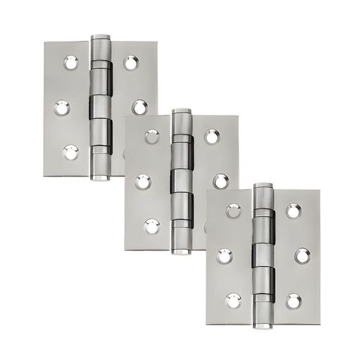 Dobradiça Para Porta Haga 3.1/2 Com Rolamento Embutir 60kg Inox 304 Com 3 Peças