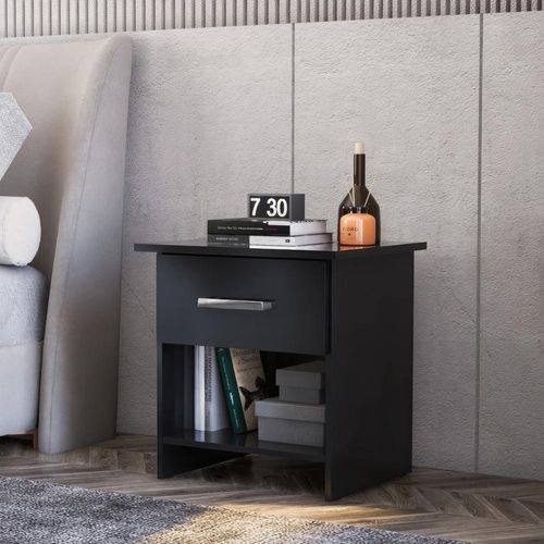 Mesa De Cabeceira Ditália 1 Gaveta DM-127 Preto
