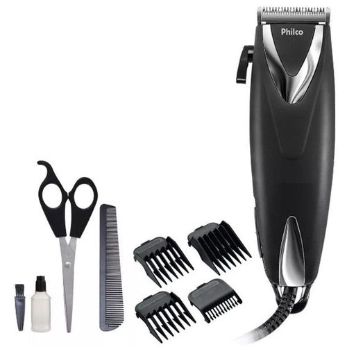 Maquina Cortar Cabelos Philco 18w Com 4 Pentes Luxxblack 220V