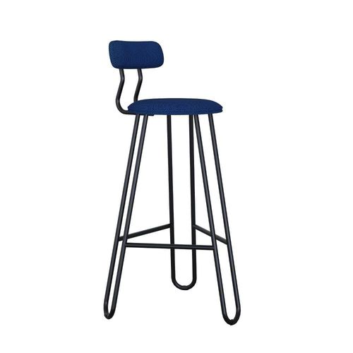 Conjunto 2 Banquetas Alta Ginger Com Encosto Azul Jeans City