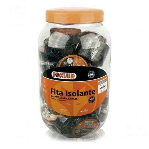 Fita Isolante Preta 05m Pote Foxlux Po/50