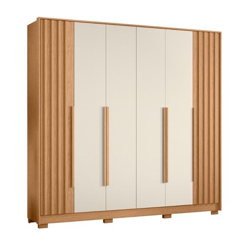Guarda Roupa Deville 237cm 6 Portas 4 Gavetas Com Pés Freijo off White