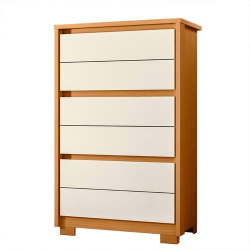Cômoda Unno 79cm 6 Gavetas Com Pés Plástico Off White cinamomo