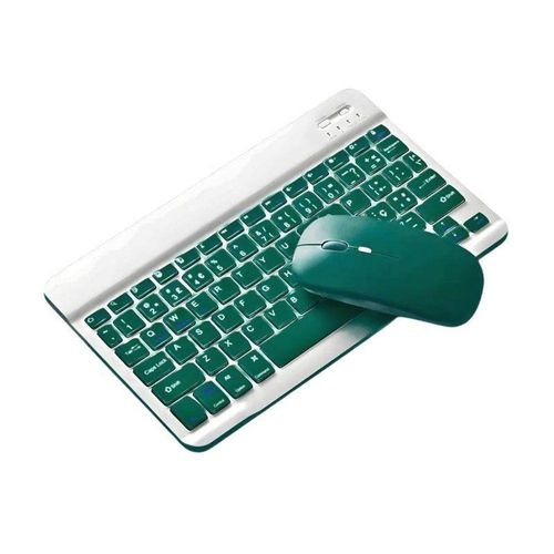 Kit Com Teclado Sem Fio E Mouse Recarregável Verde Escuro