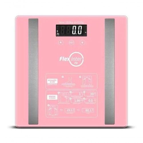 Balança Digital Corporal Com Bioimpedancia Mede 6 Servicos Rosa