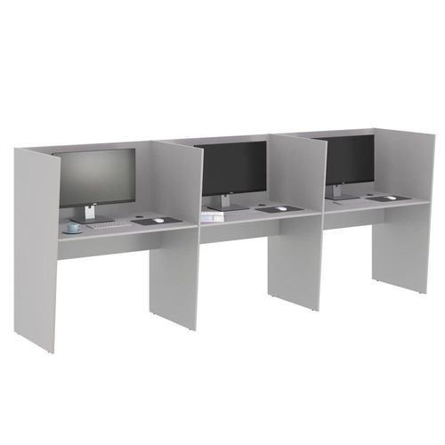 Guiche Office 3 Lugares Irlanda Cinza