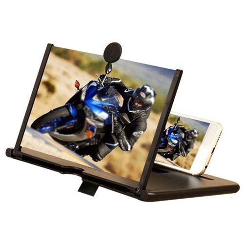 Lente De Aumento Tela 3d Suporte Ampliadora Zoom Celular F2 PRETO / VERMELHO 10 POL