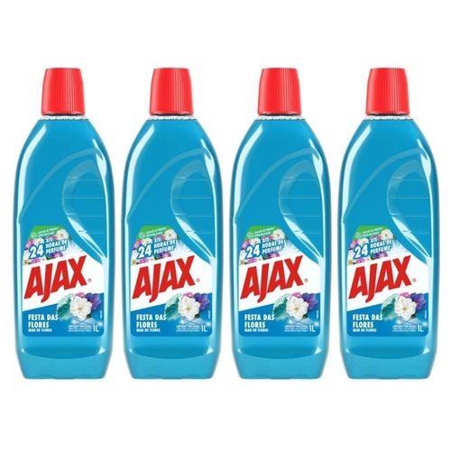 Kit 4 Limpador Ajax Festa Das Flores Mar De Flores 1 Litro