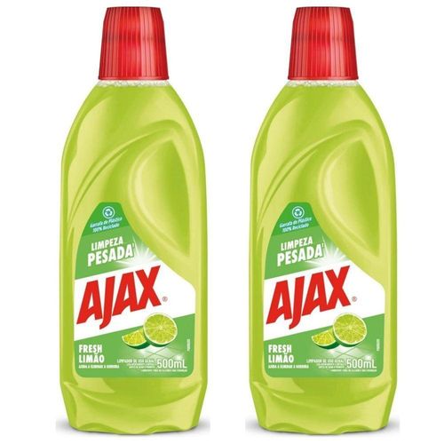 Kit 2 Limpador Diluível Ajax Fresh Limão Limpeza Pesada 500ml