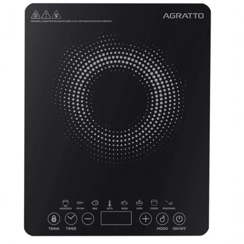 Cooktop De Inducao Italiano Agratto 2000w Painel Digital 220V