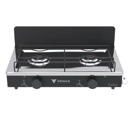 Fogão Portatil De Bancada A Gas Venax 2 Bocas Preto