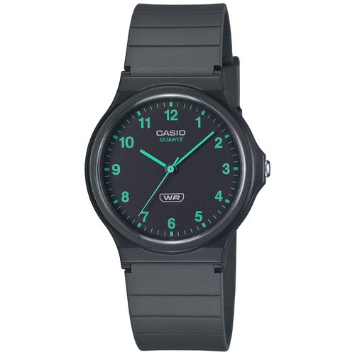 RELÓGIO CASIO UNISSEX COLLECTION PRETO COM VERDE MQ-24B-8BDF