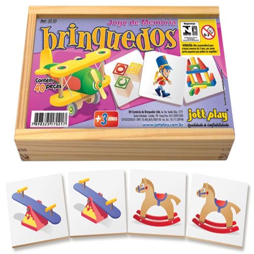Brinquedo Jogo De Memória Brinquedos 40 Peças Jottplay
