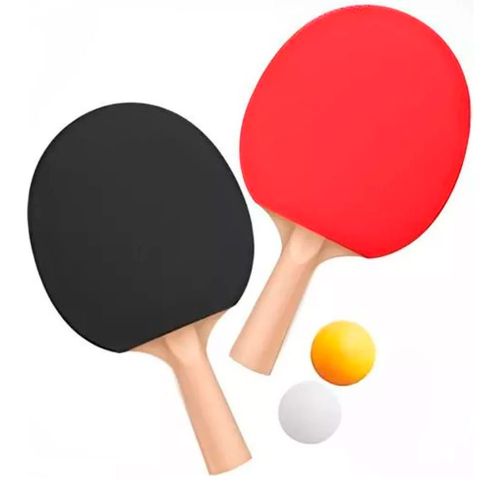 Kit tênis de mesa ping pong 2 raquetes 3 bolinhas Wellmix
