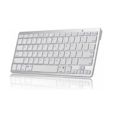 Mini Teclado Bluetooth sem Fio para e Slim Prata