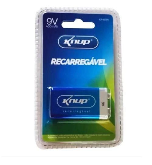 Bateria 9V Recarregável 450Mah Ni-Mh KP-BT9V