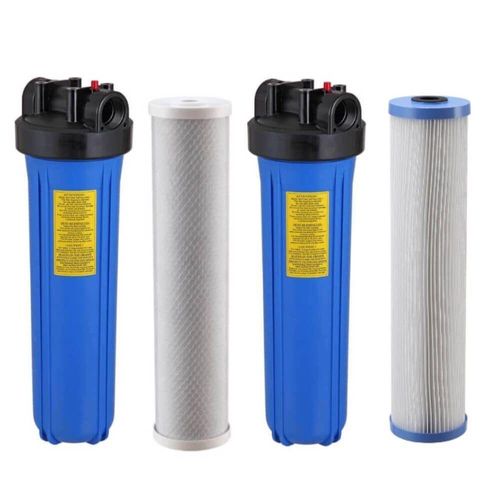 2 Filtro Big Blue 20 Plissado Lavavel + Carbon Block Cor Azul-turquesa Tipo De Refil