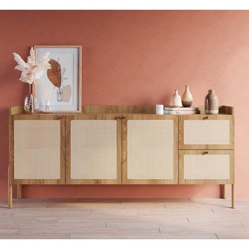 Buffet Retrô Hanover com Roble 3 Portas 5 Prateleiras MDP 183CM