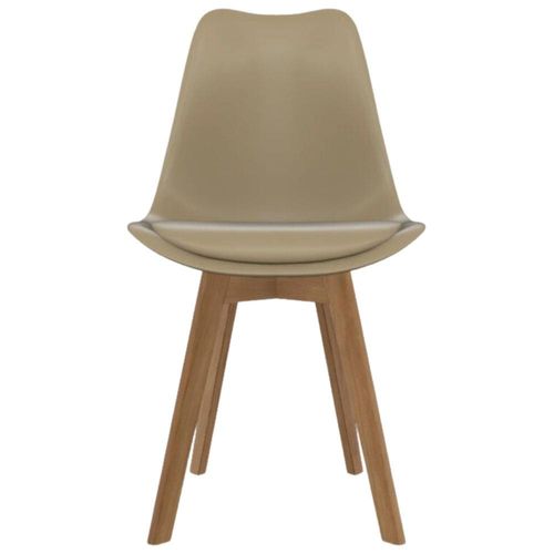 Cadeira de Jantar SeatCo Saarinen PP Wood com Assento Estofado e Revestimento em Courino