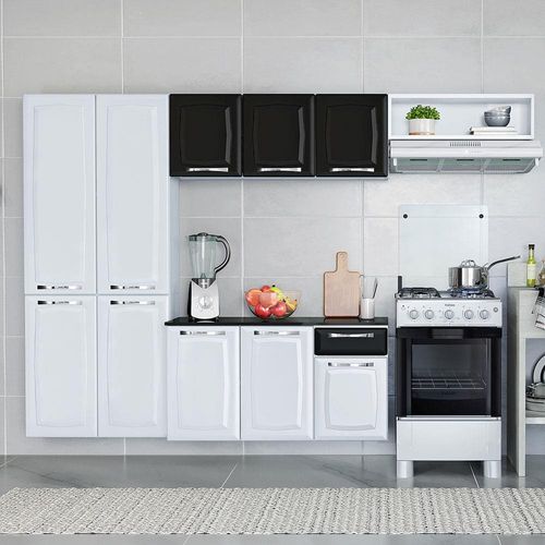 Cozinha Compacta Itatiaia Amanda Plus com 10 Portas, 1 Gaveta e 8 Prateleiras - 245cm de largura