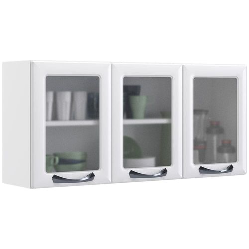 Armário Aéreo Triplo Itatiaia New Premium com 3 Portas e 2 Prateleiras - 120cm de largura