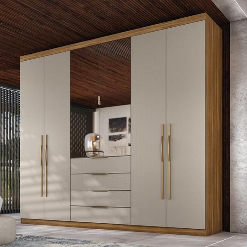 Guarda-Roupa Demóbile Giardino com 6 Portas e 4 Gavetas - 262,2 de largura