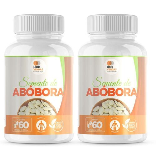 Semente De Abóbora 500mg 60 Capsulas - 2 Potes Saúde, Imunidade E Vitalidade!