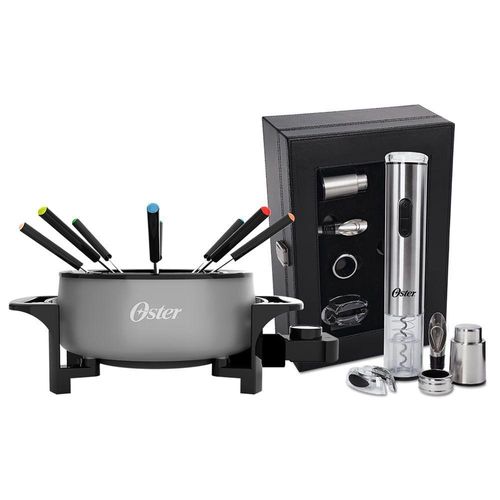 Kit Vinho E Panela Elétrica De Fondue Oster Cinza 220V