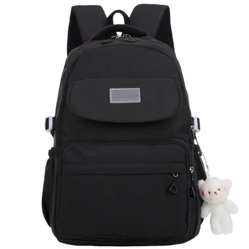 Mochila Unissex Reforçada Impermeável Para Notebook 15.6 Faculdade Escola Passeio Com Pelúcia Preto Unissex