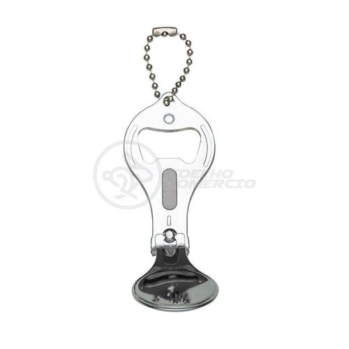 Kit 5 Cortador Unha C/ Lixa Inox Abridor Garrafa Chaveiro