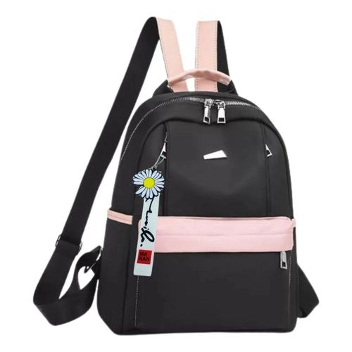 Mochila Bolsa Casual Feminina Mulher Escolar Faculdade Passeio Com O Chaveiro Preto