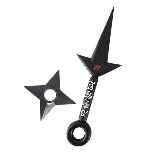 Kit Naruto Shippuden Kunai Minato 23,5Cm + Shuriken 9Cm 11