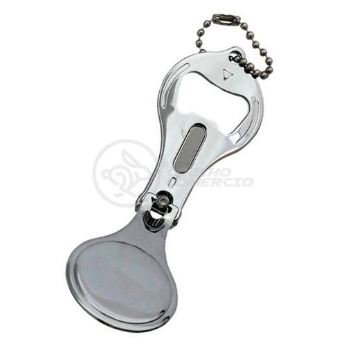Kit 5 Cortador Unha C/ Lixa Inox Abridor Garrafa Chaveiro