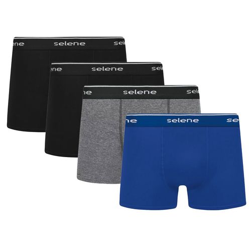 Kit 4 Cuecas Boxer Selene Algodão Masculino