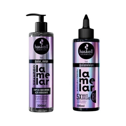 Kit Haskell Lamelar Shampoo 300ml + Máscara Líquida 200ml - design resistente