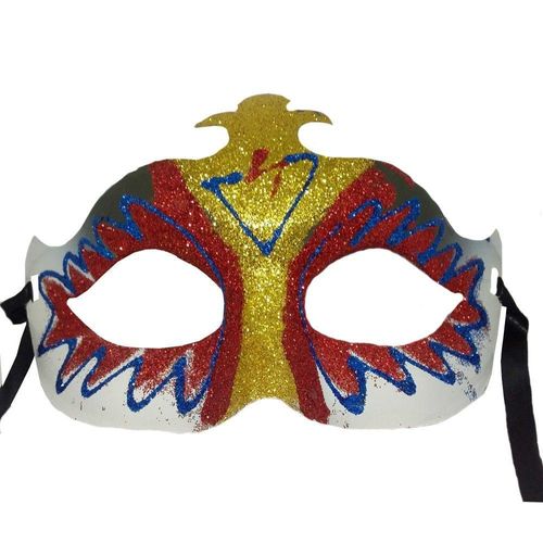 Máscara De Carnaval Glitter Branco