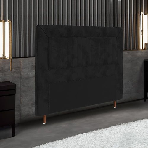 Cabeceira para Cama Box Solteiro Portobel Cintia com Revestimento em Suede