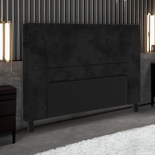 Cabeceira para Cama Box Queen Size Portobel Amanda com Revestimento em Suede
