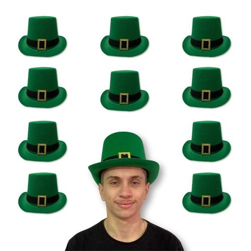 Kit 10 Chapéu Cartola Verde Day Irish Leprechaun