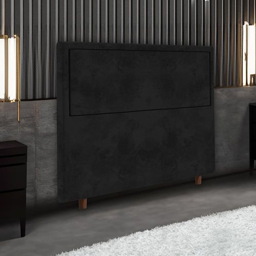 Cabeceira para Cama Box Casal Portobel Evelyn com Revestimento em Suede – 140cm de largura
