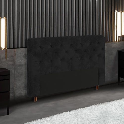 Cabeceira para Cama Box Queen Size Portobel Marcela com Revestimento em Suede