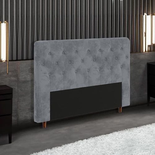 Cabeceira para Cama Box Casal Portobel Marcela com Revestimento em Suede
