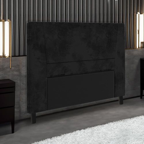 Cabeceira para Cama Box Casal Portobel Amanda com Revestimento em Suede