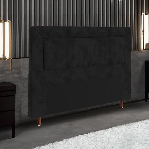 Cabeceira para Cama Box Casal Portobel Cintia com Revestimento em Suede