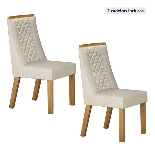 Conjunto 2 Cadeiras Dora Valdemoveis Cinamomo/veludo Palha