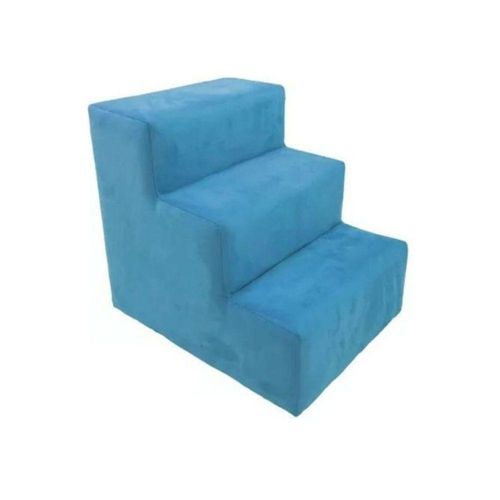 Escada Escadinha Pet Cachorro 3 Degraus Rampa Suede Grace Cor:azul em versão com cor Turquesa.
