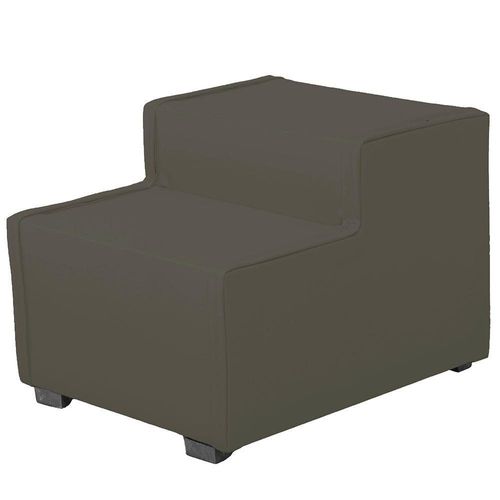 Escada Estofada 2 Degraus Para Cachorro Gato E Maca De Estetica Suede Cor Tabaco